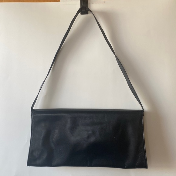 Tano Vintage Black Leather Clutch Envelope Style Bag - Picture 2 of 16